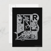 Carte Postale Robin - Picto Grey (Devant / Derrière)