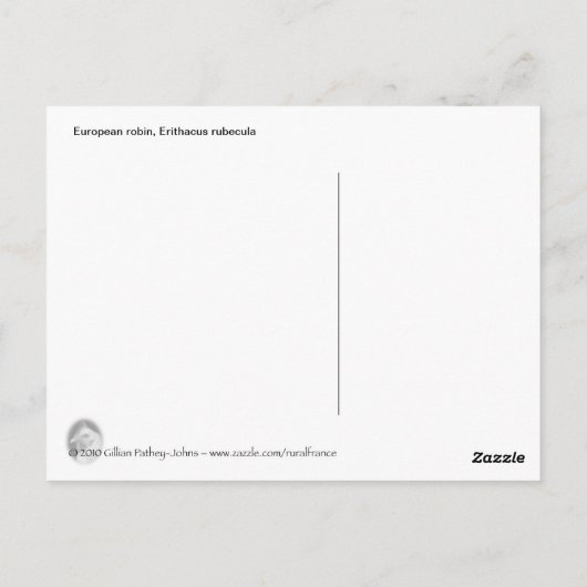 Carte postale Robin Red (Dos)