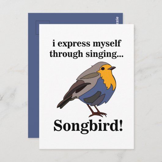 Carte Postale Robin Redmamin Songbird (Devant / Derrière)