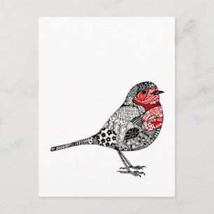 Carte Postale Robin rouge