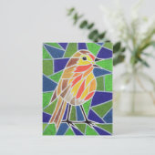 Carte Postale Robin sur verre tendu (Debout devant)