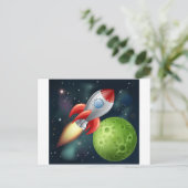 Carte Postale Robinet de dessin animé dans l'espace (Debout devant)