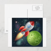 Carte Postale Robinet de dessin animé dans l'espace (Devant / Derrière)