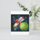 Carte Postale Robinet de dessin animé dans l'espace (Debout devant)