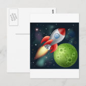 Carte Postale Robinet de dessin animé dans l'espace (Devant / Derrière)