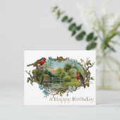 Carte Postale Robins d'anniversaire vintages et oubliés (Debout devant)