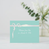 Carte Postale Robin's Egg Blue Jewelry Box avec ruban blanc (Debout devant)