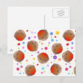 Carte Postale Robins mignons et fleurs motif (Devant / Derrière)