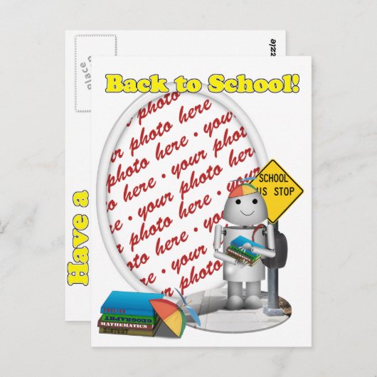 Carte Postale Robo-x9 Goes Back to School Photo Frame (Devant / Derrière)
