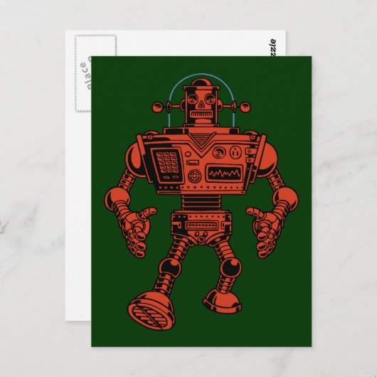 Carte Postale Robot 313 - rouge (Devant / Derrière)