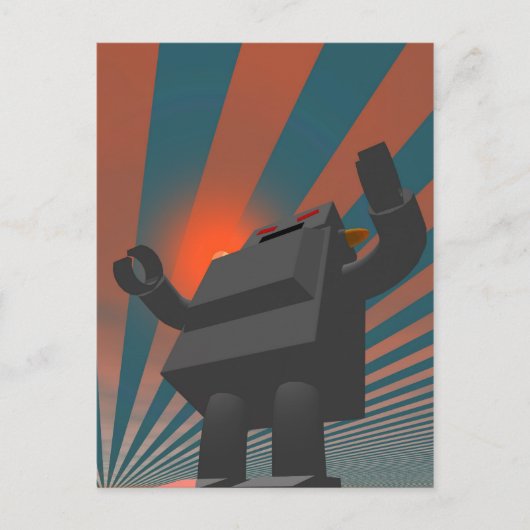 Carte postale Robot 4 style rétro (Devant)