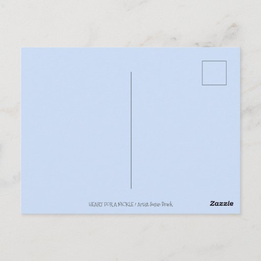 CARTE POSTALE ROBOT À LA RECHERCHE D'AMOUR, COEUR FOURNISSANT MA (Dos)