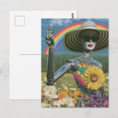 Carte Postale Robot Alien de la Paix Argenté (Devant / Derrière)
