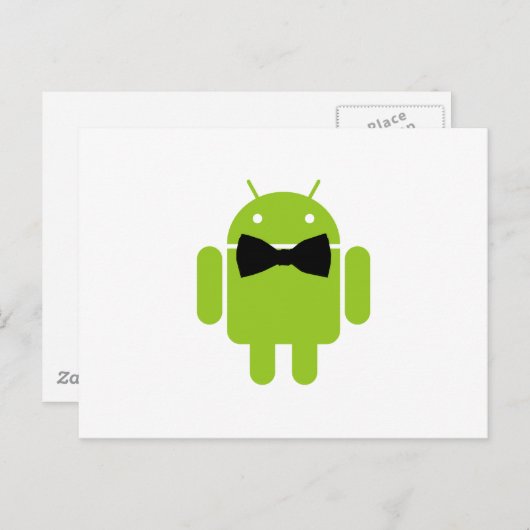 Carte Postale Robot Androïde vert à part entière (Devant / Derrière)