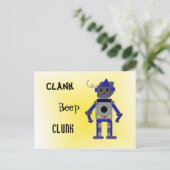 Carte Postale Robot avec des citations amusantes (Debout devant)