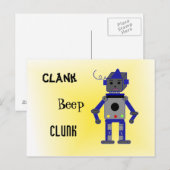 Carte Postale Robot avec des citations amusantes (Devant / Derrière)