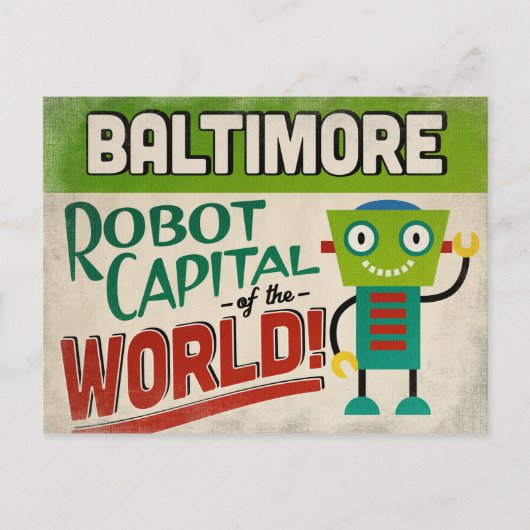 Carte Postale Robot Baltimore Maryland - Vintage amusant (Devant)