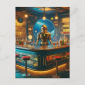 Carte Postale Robot Bartender dans Interstellaire Space Age Dive (Devant)