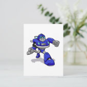 Carte Postale Robot bleu pour enfants - Choisir la couleur arriè (Debout devant)