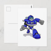Carte Postale Robot bleu pour enfants - Choisir la couleur arriè (Devant / Derrière)