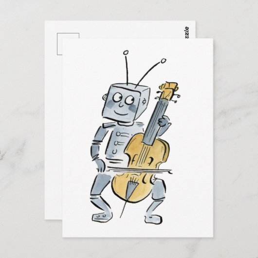 Carte Postale Robot Cello (Devant / Derrière)