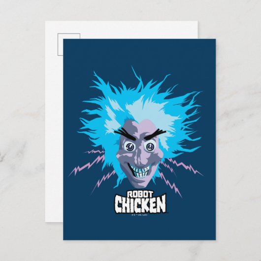 Carte Postale Robot chicken Scientist Head Graphic (Devant / Derrière)