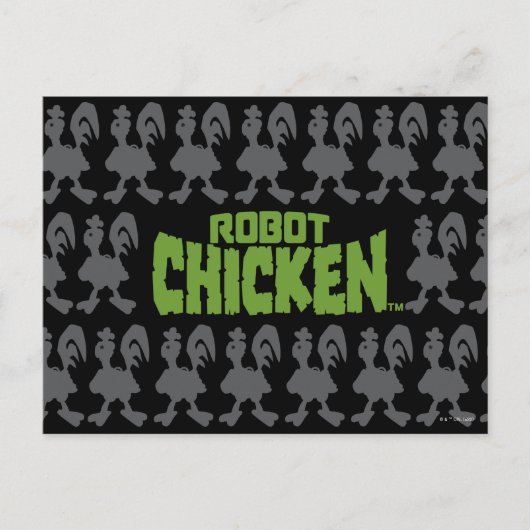 Carte Postale Robot Chicken Silhouette Pattern (Devant)