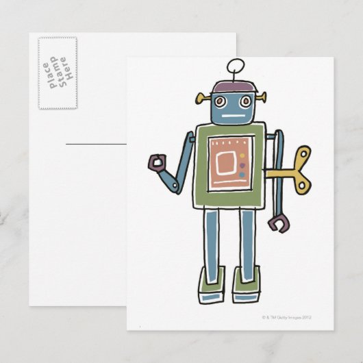 Carte Postale Robot Clockwork (Devant / Derrière)