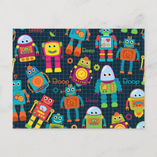 Carte Postale Robot coloré pour enfants