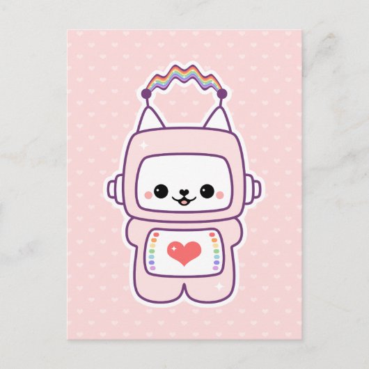 Carte Postale Robot de chat mignon (Devant)
