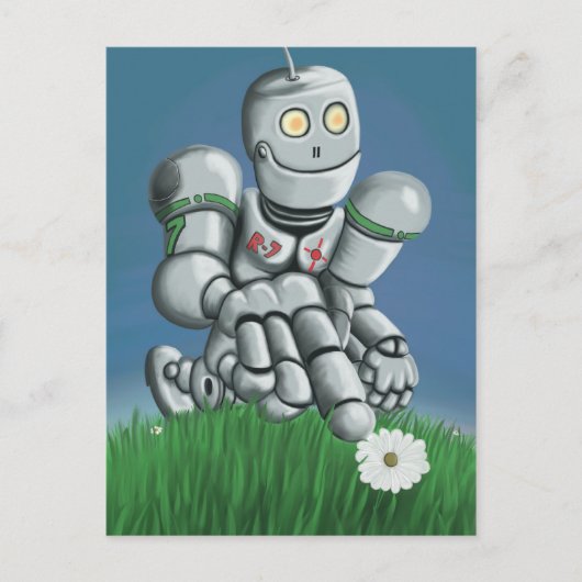 Carte postale Robot de cueillette de la marguerite (Devant)