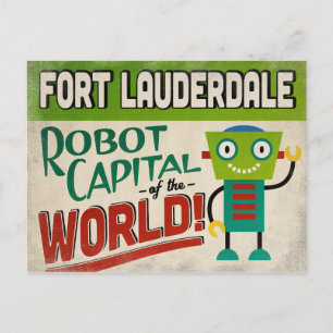 Carte Postale Robot de Fort Lauderdale en Floride - Vintage amus