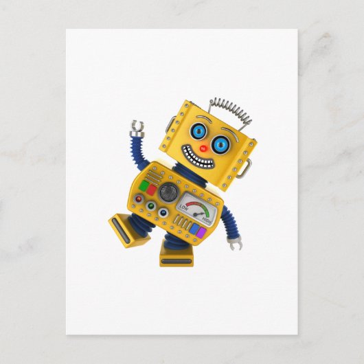 Carte Postale Robot de jouet jaune (Devant)