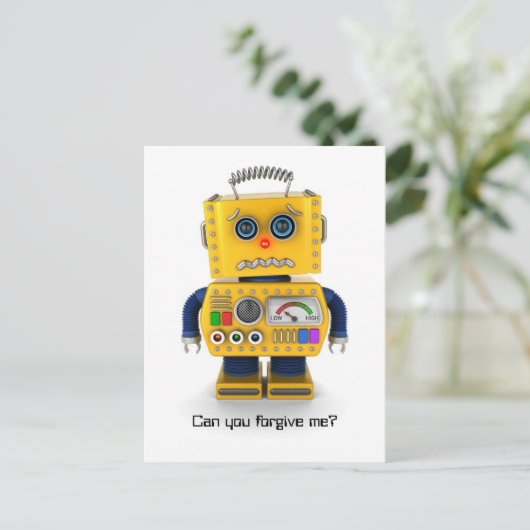 Carte Postale Robot de jouet triste (Debout devant)