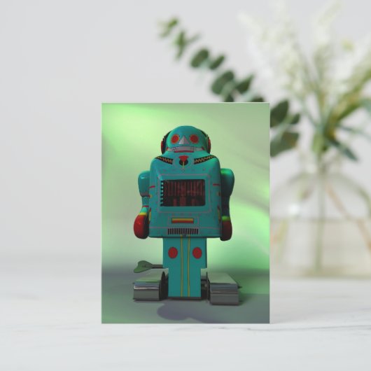 Carte postale Robot de jouets rétro (Debout devant)