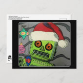 Carte Postale Robot de Noël Abstrait moderne du milieu du siècle (Devant / Derrière)