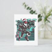 Carte Postale Robot de Noël alimenté par l'IA avec des drones et (Debout devant)