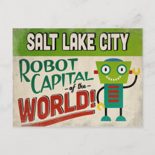 Carte Postale Robot de Salt Lake City Utah - Vintage amusant