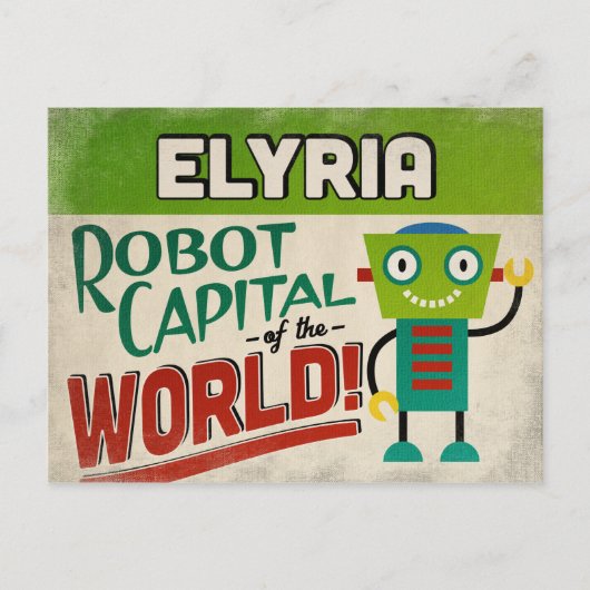 Carte Postale Robot Elyria Ohio - Vintage amusant (Devant)