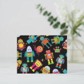 Carte Postale Robot Enfants Coloré (Debout devant)