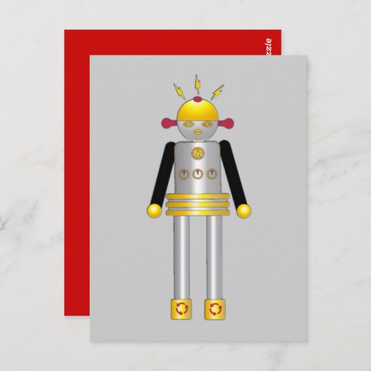 Carte Postale Robot fille Martzkins © 2012 M. Mart (Devant / Derrière)
