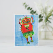 Carte Postale ROBOT Pop ART (Debout devant)