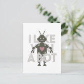 Carte Postale Robot Pun : Je t'aime un robot (Debout devant)