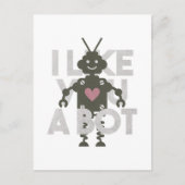 Carte Postale Robot Pun : Je t'aime un robot (Devant)
