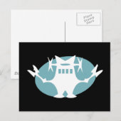 Carte Postale Robot rétro en bleu (Devant / Derrière)