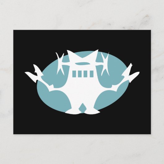 Carte Postale Robot rétro en bleu (Devant)