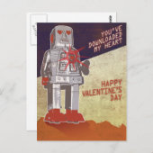 Carte Postale Robot Rétro - Vous avez téléchargé Mon Coeur ... (Devant / Derrière)