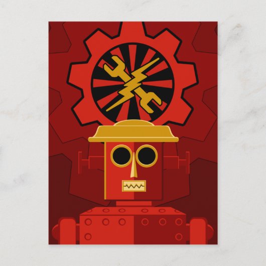 Carte Postale Robot rouge (Devant)