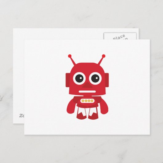 Carte Postale Robot rouge rétro (Devant / Derrière)