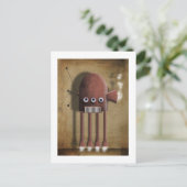 carte postale robot rouge vintage (Debout devant)